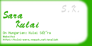 sara kulai business card